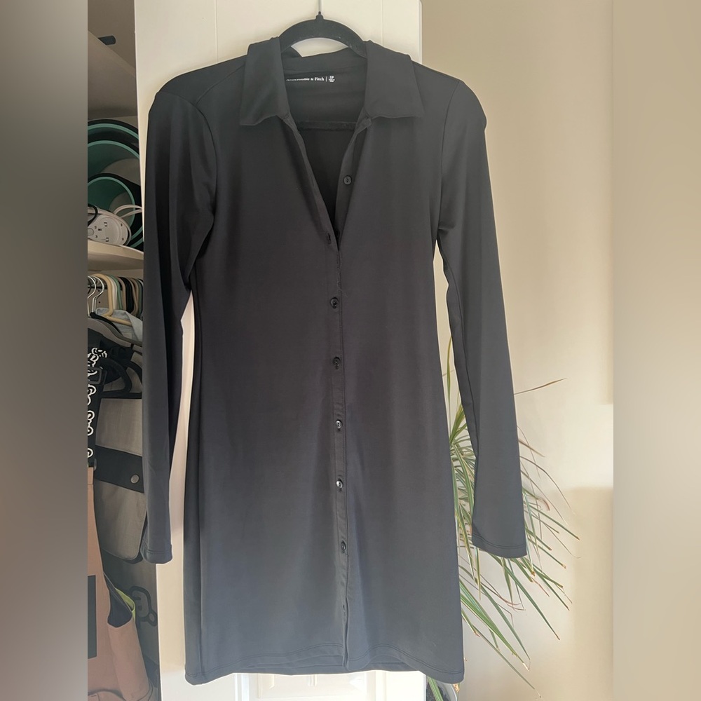 Abercrombie Long-Sleeve Slinky Knit Shirt Dress